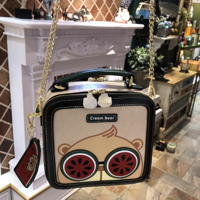 1170-4 CREAM BEAR Cream Bear Bag Cartoon Cute Watermelon Glasses Small Square Bag Women‘s Single Shoulder Messenger Bag Birthday Gift