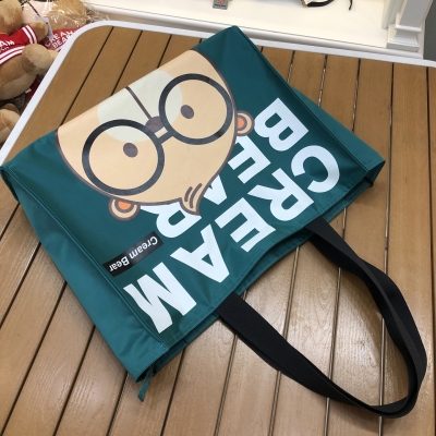 1190-4 CREME BÄR Tasche Cartoon-Mama-Tasche, praktische Umhängetasche, große Kapazität, Einkaufstasche, Damen-Einkaufstasche