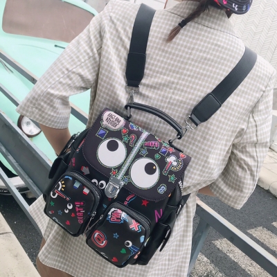 2023 neue Ankunft hohe Qualität (1750#) mit vielen Taschen Auge Thema Tote Tasche Rucksack für Frauen