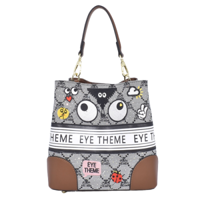 #2340 Hochwertige, stilvolle Marken-Beuteltasche für Damen, Augenmotiv, niedliche Gitter-Bling-Mode-Handtasche für Damen