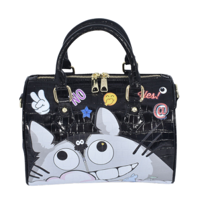 Hohe Qualität Stilvolle Marke 2363 Stein Muster PU Tasche Handtasche Frauen Auge Thema große Katze Graffiti niedliche Tragetasche für Frauen