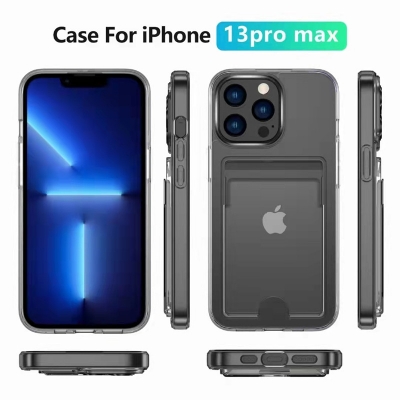 Crystal Transparent TPU + PC Phone Case mit Kartensteckplatz